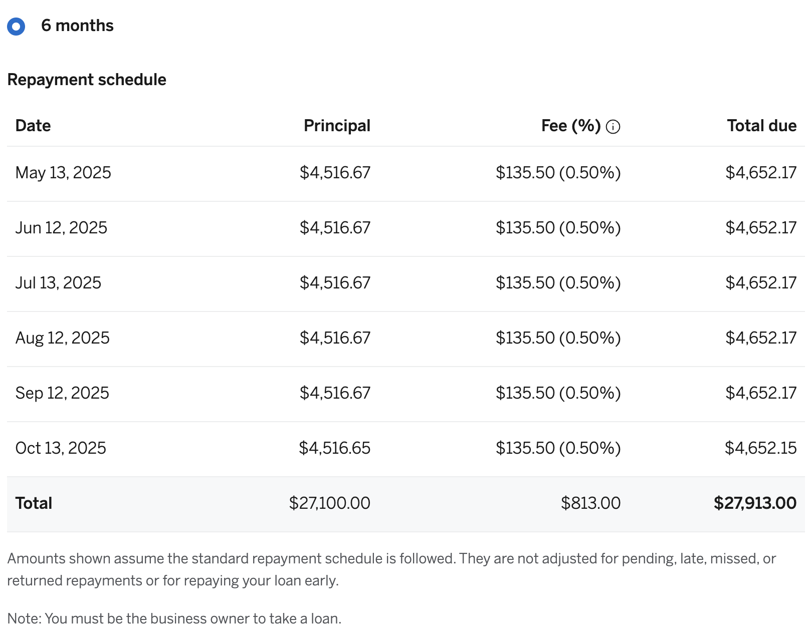 amex-6mo-schedule